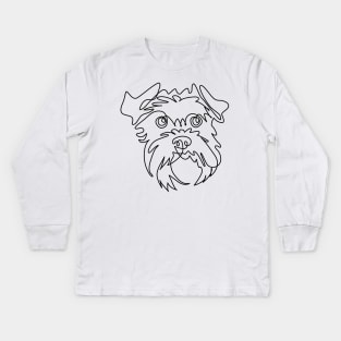 One line Schnauzer Kids Long Sleeve T-Shirt